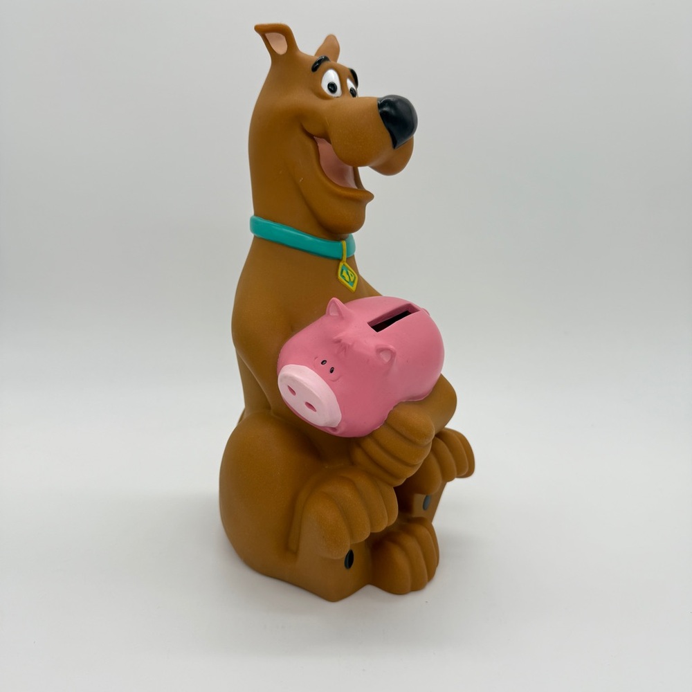 Vintage 1998 Hanna - Barbera Scooby-Doo Dog Figurine with Pink Piggy Bank - Picture 2 of 8